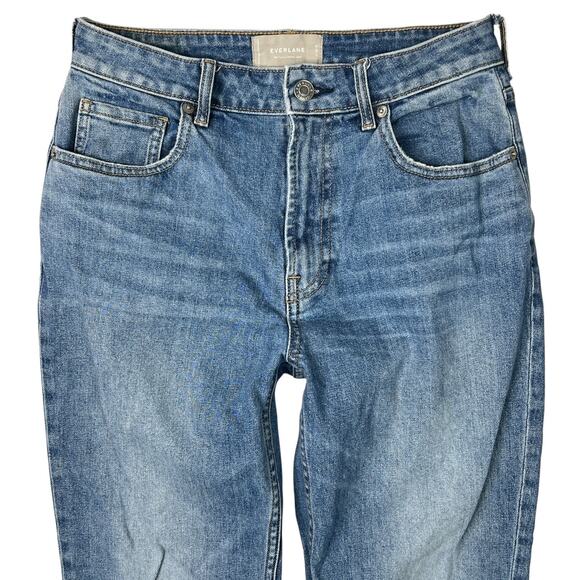 Everlane The Curvy Cheeky Jeans Ankle High Rise Denim Raw Hem Medium Wash 27 - Picture 4 of 8